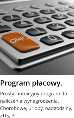 Program płacowy. Prosty i intuicyjny program do naliczenia wynagrodzenia. Chorobowe, urlopy, nadgodziny, ZUS, PIT.
